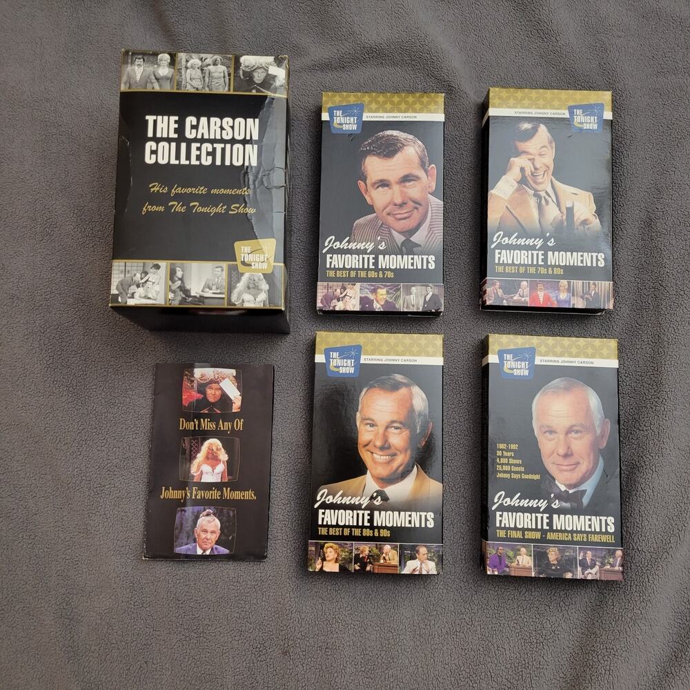 VINTAGE JOHNNY CARSON VHS Favorite Moments 60s 70s 80s 90s Farewell Comedy 4PC